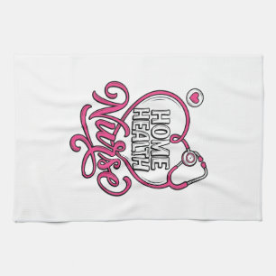 Linge De Cuisine Infirmière à domicile Stéthoscope rose Création de