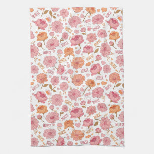 Linge De Cuisine Infirmière Colorée Motif Floral (3)
