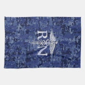 Linge De Cuisine Infirmière inscrite RN Silver Caduceus sur Camo de (Horizontal)