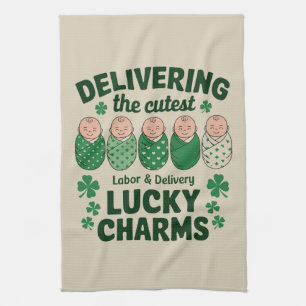 Linge De Cuisine Infirmière Labor & Delivery Lucky Charm Shamrock 
