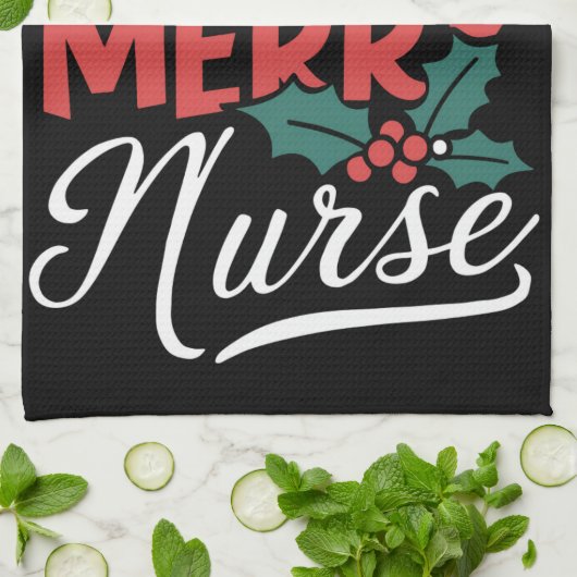 Linge De Cuisine Infirmière Noël Joyeux Infirmière Cadeaux de vacan (Plié)