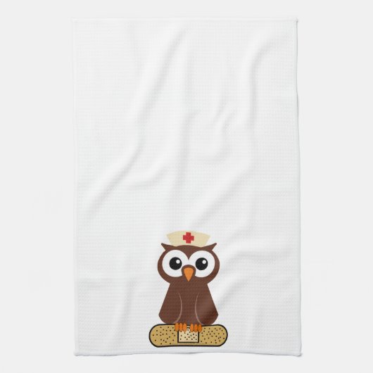 Linge De Cuisine Infirmière Owl (avec bandaid) (Vertical)