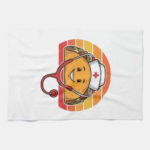 Linge De Cuisine Infirmière Taco Rétro Gravure Vintage Design_1
