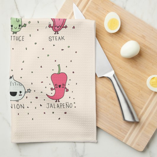 LINGE DE CUISINE INGRÉDIENTS POUR TACOS (Quart Plié)