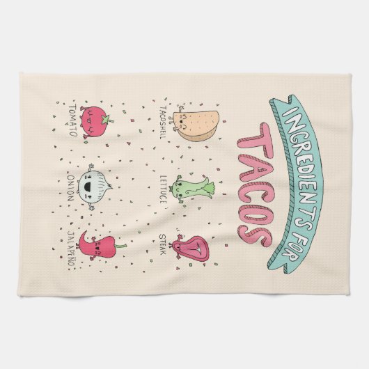 LINGE DE CUISINE INGRÉDIENTS POUR TACOS (Horizontal)