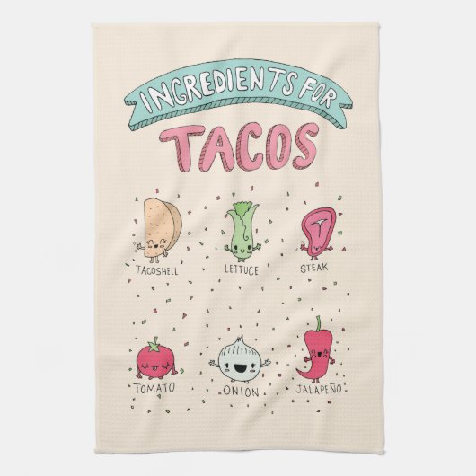 LINGE DE CUISINE INGRÉDIENTS POUR TACOS (Vertical)