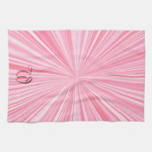 Linge De Cuisine Initiales à motif rose rétro  (Horizontal)