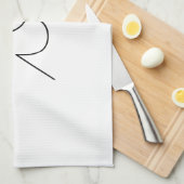 Linge De Cuisine Initiales de chevauchement modernes 2 | Noir en bl (Quart Plié)