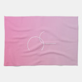 Linge De Cuisine Initiales de chevauchement modernes 2 | Ombre rose (Horizontal)