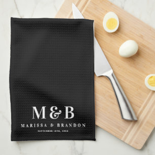 Linge De Cuisine Initiales de monogramme Mariage personnalisées Noi