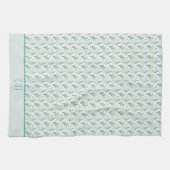 Linge De Cuisine Initiales de monogramme Nom Eucalyptus Verdure (Horizontal)