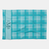 Linge De Cuisine Initiales de monogramme personnalisées turquoises (Horizontal)