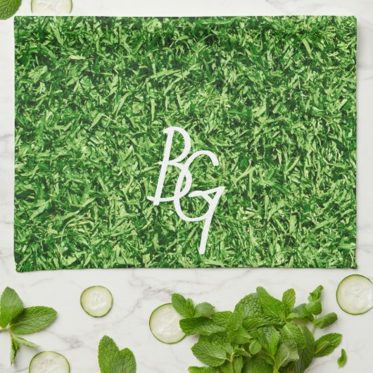 Linge De Cuisine Initiales du Monogramme Arrière - plan de laiton v (Plié)