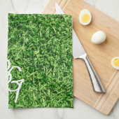 Linge De Cuisine Initiales du Monogramme Arrière - plan de laiton v (Quart Plié)