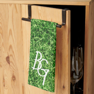 Linge De Cuisine Initiales du Monogramme Arrière - plan de laiton v