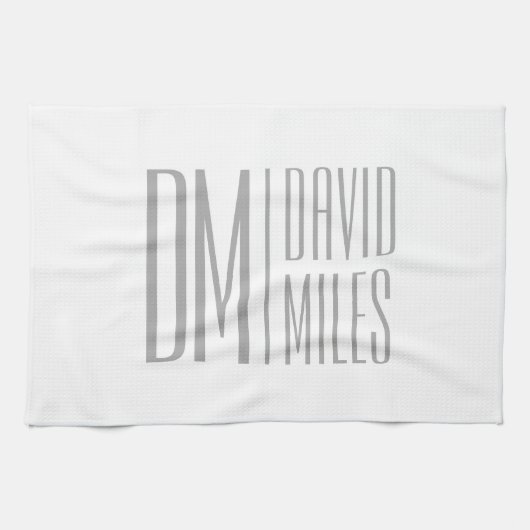 Linge De Cuisine Initiales et logo de nom gris minimal et moderne é (Horizontal)