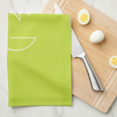 Linge De Cuisine Initiales superposées Modern 2 | Vert Citron (Quart Plié)