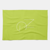 Linge De Cuisine Initiales superposées Modern 2 | Vert Citron (Horizontal)