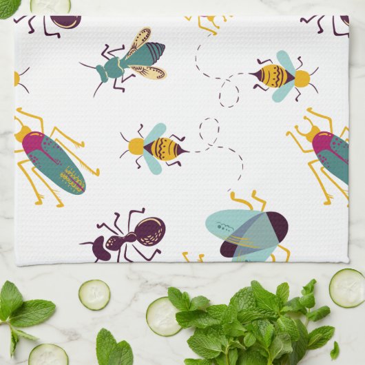 Linge De Cuisine insectes de petits insectes (Plié)