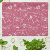 Linge De Cuisine Insectes roses Bee Ladybug Butterfly Love Bug (Plié)