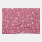 Linge De Cuisine Insectes roses Bee Ladybug Butterfly Love Bug (Horizontal)