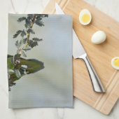 Linge De Cuisine Inséparable à visage rose sur une branche (Quart Plié)