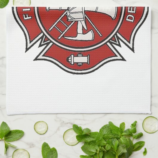 Linge De Cuisine Insigne de pompier (Plié)