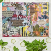 Linge De Cuisine Inspirational Mixed Media Collage Kitchen Towel (Plié)
