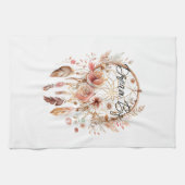 Linge De Cuisine Inspirationnel Pink Dream Catcher Boho Floral (Horizontal)