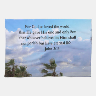 LINGE DE CUISINE INSPIRING JOHN 3:16 PHOTO