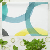 Linge De Cuisine Interverrouillage des cercles jaunes et bleus (Plié)