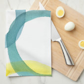 Linge De Cuisine Interverrouillage des cercles jaunes et bleus (Quart Plié)