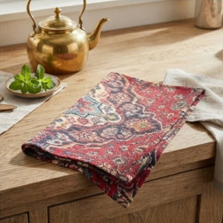 Linge De Cuisine Intricately Woven Persian Rug Red Floral