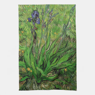 Linge De Cuisine Iris de Vincent van Gogh, fleurs de jardin vintage