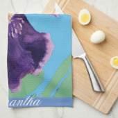 Linge De Cuisine Iris Peinture D'Aquarelle Portée Fleur Florale Te (Quart Plié)