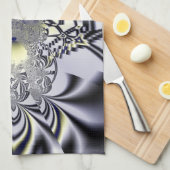 Linge De Cuisine Iris Violet Art Fractal de Géométrie Sacrée (Quart Plié)