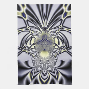 Linge De Cuisine Iris Violet Art Fractal de Géométrie Sacrée