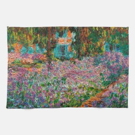 Linge De Cuisine Irises Monet Garden Fleurs Giverny (Horizontal)