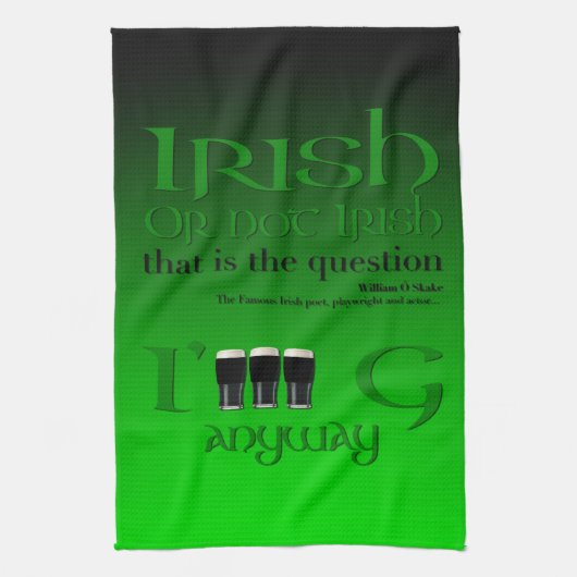 Linge De Cuisine Irish or not Irish Original St Patrick's Day Gr2KT (Vertical)