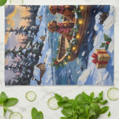 Linge De Cuisine Irish Red Setter Christmas Boat Holiday (Plié)