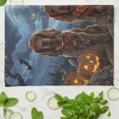 Linge De Cuisine Irish Red Setter Halloween Éffrayant (Plié)