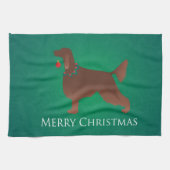 Linge De Cuisine Irish Setter Chien Joyeux Noël Design (Horizontal)