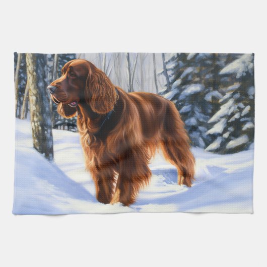 Linge De Cuisine Irish Setter Let It Neige Christmas (Horizontal)