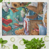 Linge De Cuisine Irish Terrier Gâteau de vacances : Noël festif (Plié)