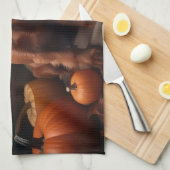 Linge De Cuisine Irlandais Red Setter Chiot Automne Citrouille de p (Quart Plié)