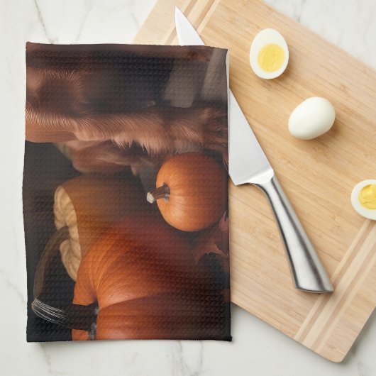 Linge De Cuisine Irlandais Red Setter Chiot Automne Citrouille de p (Quart Plié)