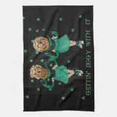 Linge De Cuisine Irlandais Stepdancers de golden retriever (Vertical)