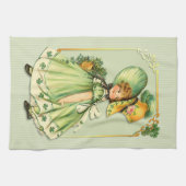 Linge De Cuisine Irlandaise fille de promenade Shamrock (Horizontal)