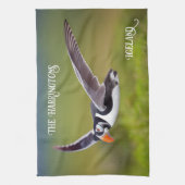 Linge De Cuisine Islande Puffin Nom personnalisé (Vertical)
