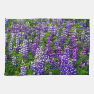 Linge De Cuisine Islande. Vik i Myrdal. Champ de lupins